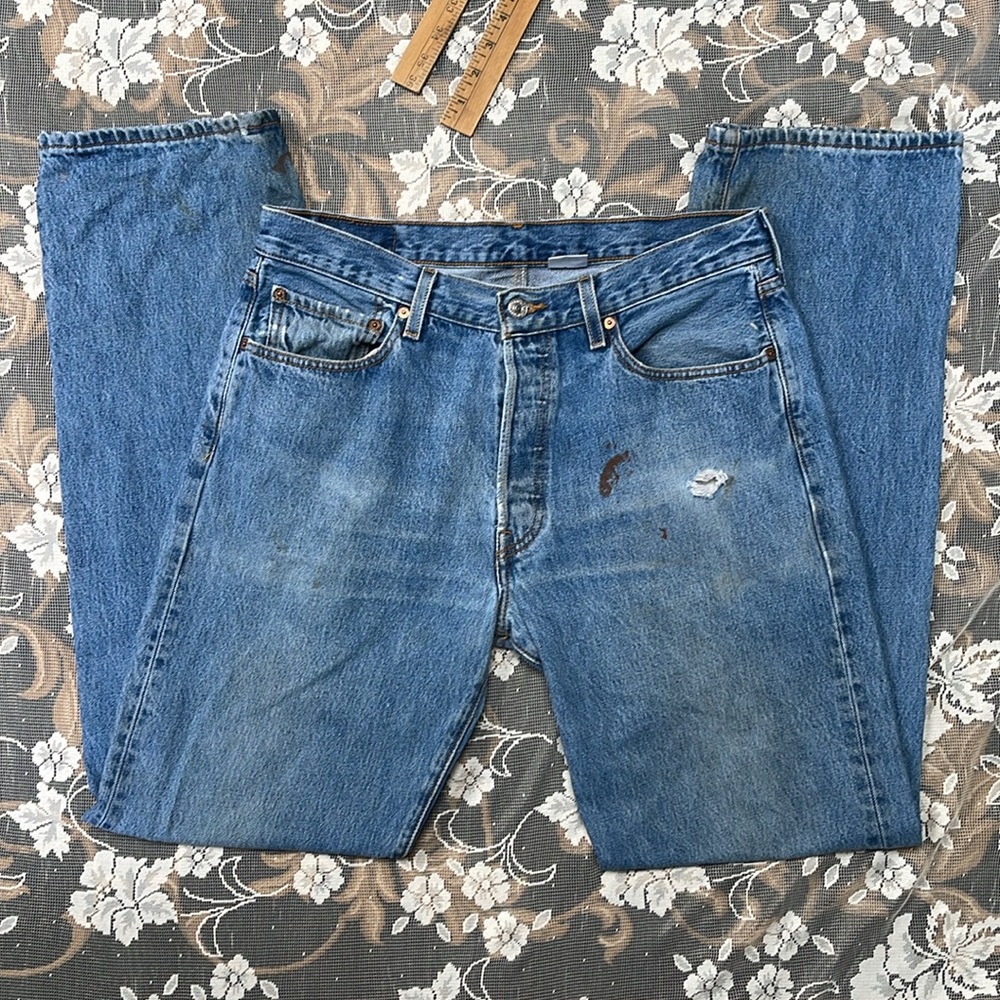 LEVI’S 501 BUTTON FLY DENIM JEANS 34x34
